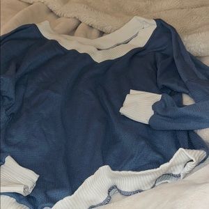 blue long sleeve shirt